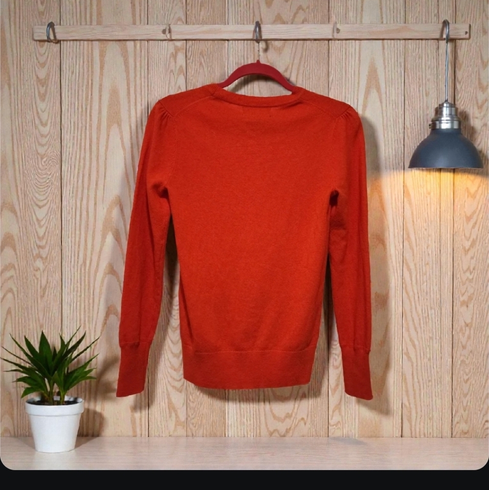 Banana Republic Italian Merino Wool Blend Sweater Orange Preppy Outdoors XS - Picture 2 of 13